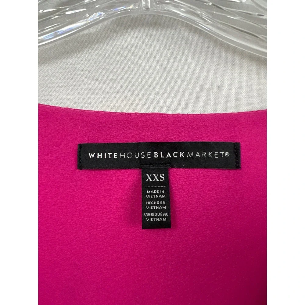 White House Black Market Top Women XXS Pink Excellent Silk Blend Floral Burnout - Picture 2 of 6